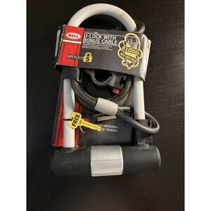 BELL Sports Catalyst 550 9.25" Hardened Steel Shackle U-Lock w/ Bonus 4 ft Cable